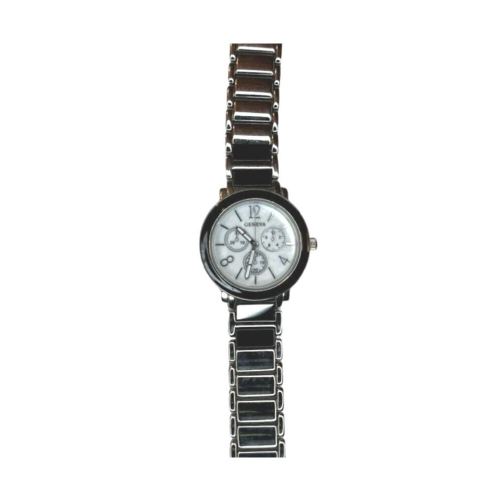 Geneva Stainless Steel Watch Silver Classic Minimalist Accessory